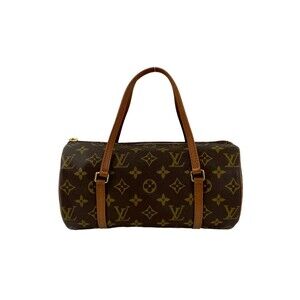 LOUIS VUITTON Authentic Brown Monogram Leather Papillon 26 Boston Bag
